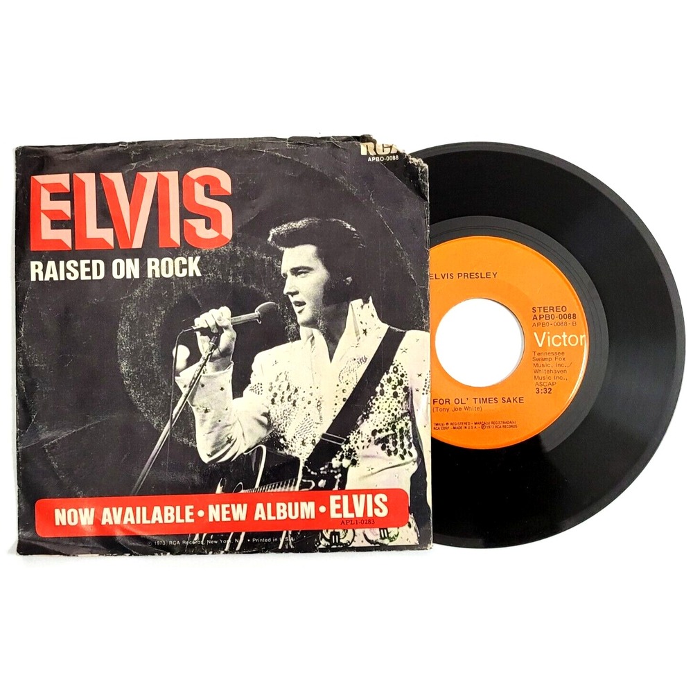 ELVIS PRESLEY - RAISED ON ROCK - ROCK 45 W/PS